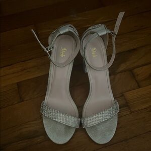 SHEIN Silver Rhinestone Heels